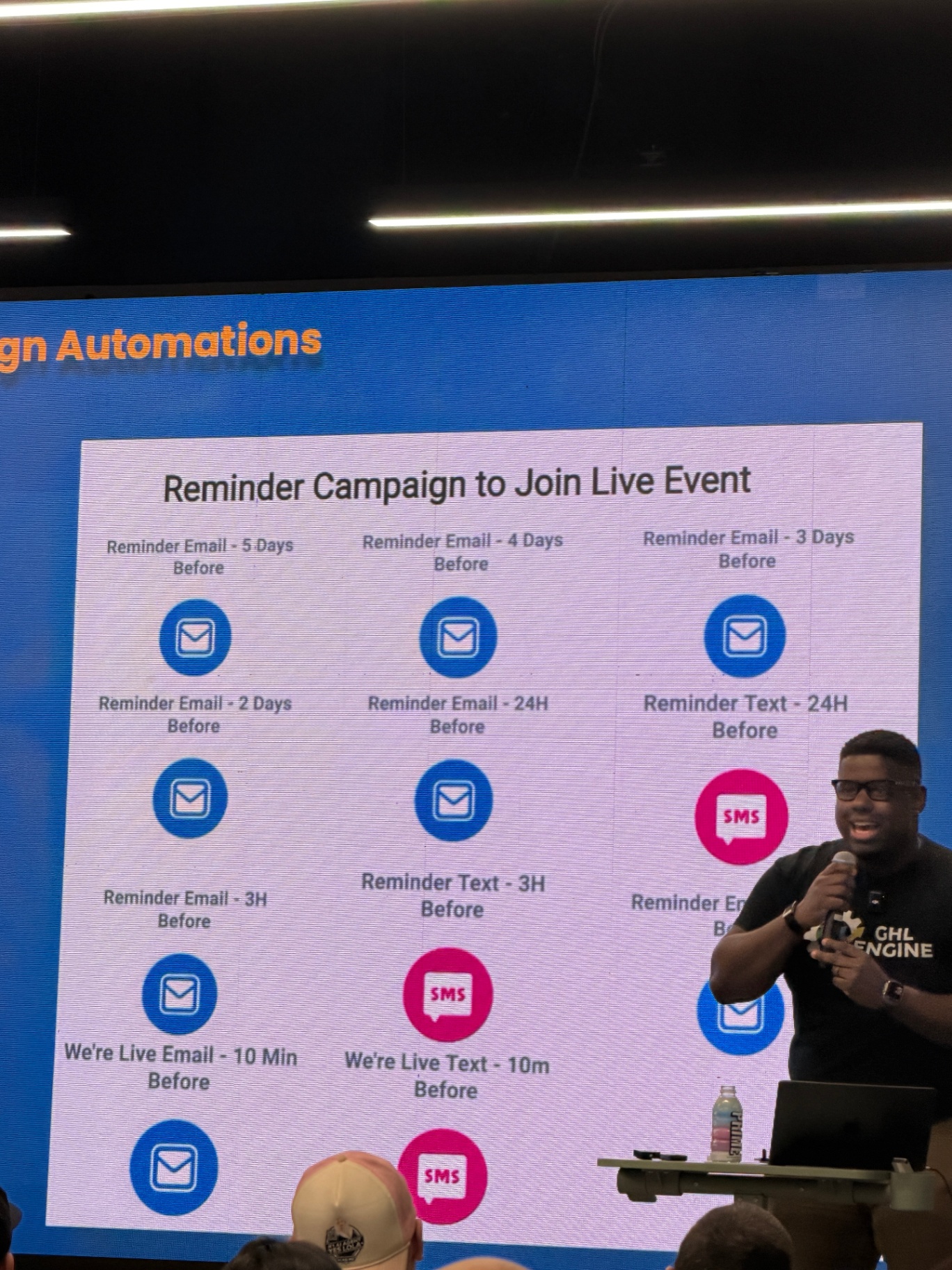 David Simons presenting automations