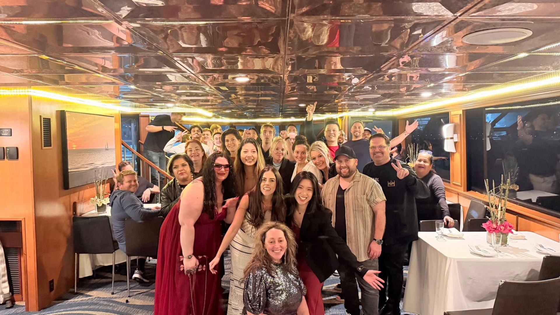 The year-one group aboard the yacht